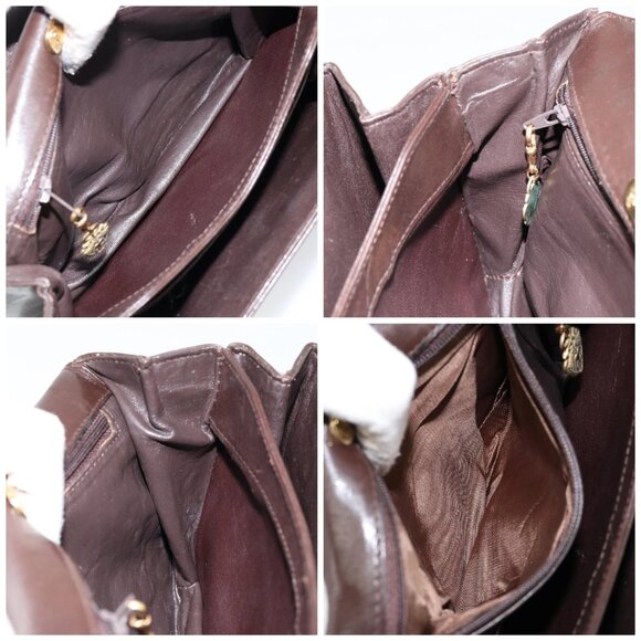 GUCCI Shoulder Bag Leather Brown Gold Auth fm4876 - Picture 16 of 16